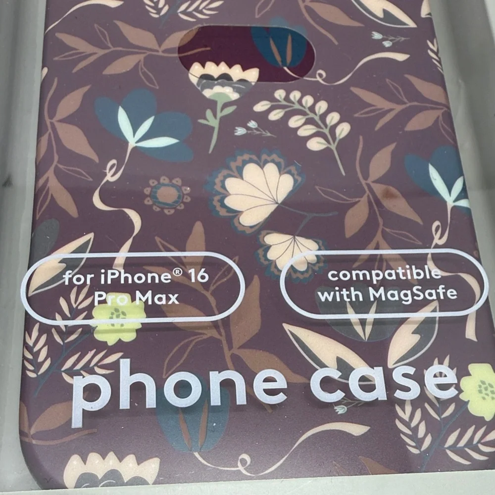Heyday iPhone 16 Pro Max Case Purple Floral MagSafe Compatible NWT